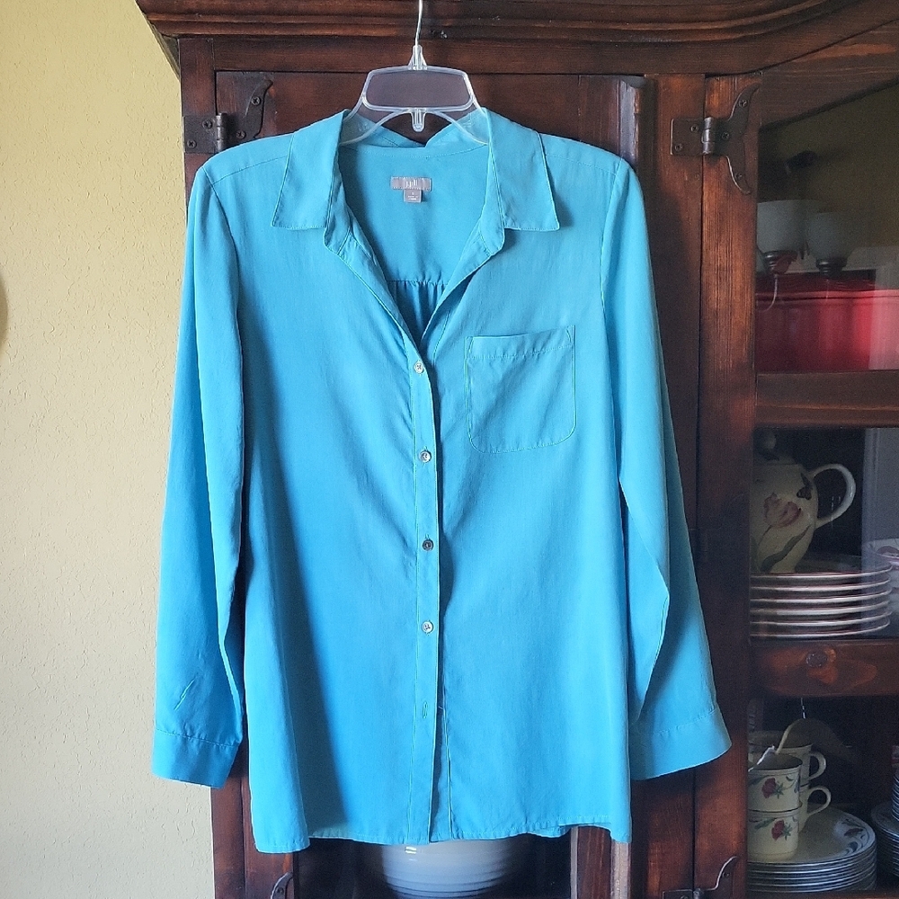 J Jill Silk Button Down Shirt Size S